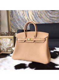 Sale 1:1 Hermes Birkin 25cm Togo Calfskin Bag Handstitched Gold Hardware, Tabac Camel CK24 RS02325
