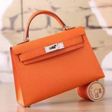 Hermes Orange Epsom Kelly Mini II 20cm Handmade Bags HJ202110