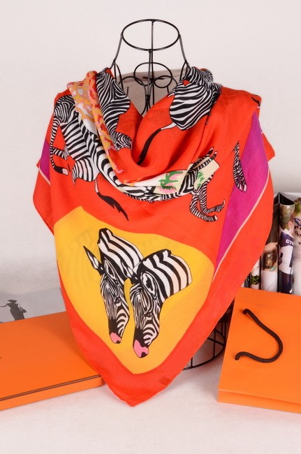 Replica Hermes Zebra Silk Scarf Orange RS21033