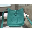 AAA Hermes Evelyne Mini TPM Taurillon Clemence Palladium Hardware Handstitched High Quality, Lagon 7V RS20027