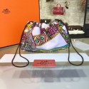 AAAAA Replica Hermes Silk Fourbi Carre en Cravates GM Bag Insert with Etoupe Leather Fall/Winter 2016 Collection, Light Pink Multicolor RS07147