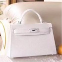 Hermes White Epsom Kelly Mini II 20cm Handmade Bags HJ202109