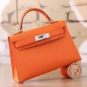 Hermes Orange Epsom Kelly Mini II 20cm Handmade Bags HJ202110
