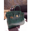Hermes Birkin 25cm Lizard Hand Stitched Palladium Hardware, Vert Emerald 6Q RS20129
