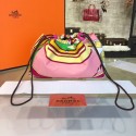 Hermes Silk Fourbi Carre en Cravates GM Bag Insert with Rose Tyrien Leather Fall/Winter 2016 Collection, Light Pink/Yellow Multicolor RS00118