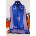 Hermes Wool Scarf Blue Grey RS17340