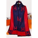 Hot Hermes Wool Scarf Navy Red RS19502