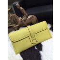 Knockoff 1:1 Hermes Jige Elan Clutch 29cm Epsom Calfskin Handstitched, Soufre C9 RS17695