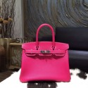 Knockoff Hermes Birkin 30cm Epsom Calfskin Bag Handstitched Palladium Hardware, Rose Tyrien E5 RS00141