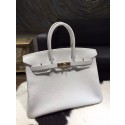 Knockoff Hermes Birkin 30cm Togo Calfskin Bag Handstitched Gold Hardware, Blanc RS07643
