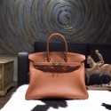 Knockoff Quality Hermes Birkin 35cm Taurillon Clemence Calfskin Leather Bag Gold Hardware Handstitched, Gold CK37 RS03840