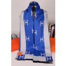 Copy AAAAA Hermes Wool Scarf Blue Silver RS19907