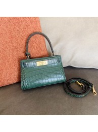 Hermes Bamboo Epsom Kelly Mini II 20cm Handmade Blue Bags For Sale  HJ202129