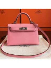 Hermes Rose Confetti Epsom Kelly Mini II 20cm Handmade Bags HJ202121