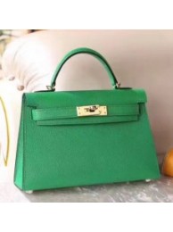 Hermes Bamboo Epsom Kelly Mini II 20cm Handmade Bags HJ202102