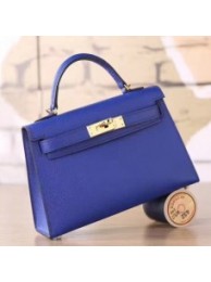 Hermes Electric Blue Epsom Kelly Mini II 20cm Handmade Bags HJ202112