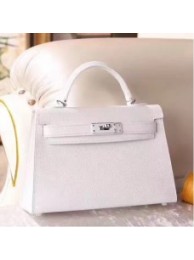 Hermes White Epsom Kelly Mini II 20cm Handmade Bags HJ202109