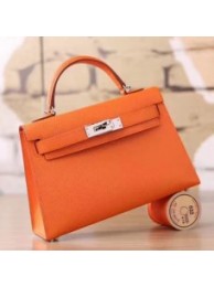 Hermes Orange Epsom Kelly Mini II 20cm Handmade Bags HJ202110