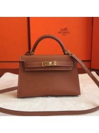 Hermes Gold Swift Kelly Mini II 20cm Handmade Bags HJ202116