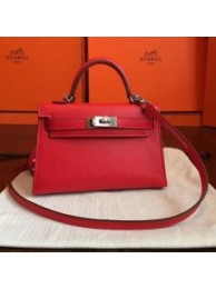 Hermes Red Swift Kelly Mini II 20cm Handmade Bags HJ202113
