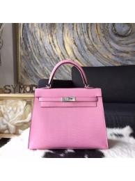 Best Hermes Birkin 25cm Lizard Skin Original Leather Bag Handstitched Palladium Hardware, Pink 5P RS12259