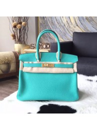 Best Hermes Birkin 30cm Togo Calfskin Bag Handstitched Gold Hardware, Lagoon 7V RS12398