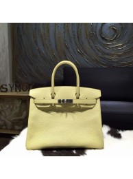 Best Quality Hermes Birkin 30cm Togo Calfskin Bag Handstitched Palladium Hardware, Jaune Poussin 1Z RS19555