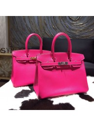 Best Replica Hermes Birkin 30cm Epsom Calfskin Bag Handstitched, Rose Tyrien E5 RS11766