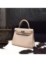 Copy Hermes Kelly 28cm Togo Calfskin Bag Handstitched Palladium Hardware, Argile 1F RS21870