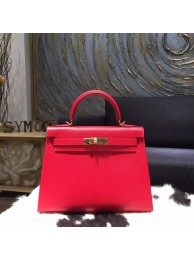 Copy Hermes Kelly 32cm Sellier Rigide Bag Epsom Calfskin Handstitched Gold Hardware Handstitched, Rouge Casaque Q5 RS15990