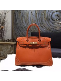 Copy Limited Edition Hermes Birkin Ghillies 30cm Box Calfskin Leather Bag Handstitched Gold Hardware, Tadelakt Fauve CK34 RS13264