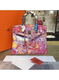 Customized Hand Painted Hermes Birkin 30cm Togo Calfskin Bag Handstitched Gold or Palladium Hardware, Botanical Garden Multicolor RS08474