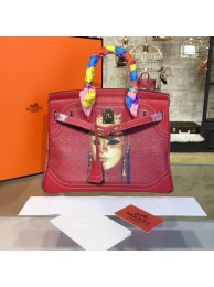 Customized Hand Painted Hermes Birkin 30cm Togo Calfskin Bag Handstitched Gold or Palladium Hardware, Burgundy Phantom Opera Multicolor RS01068