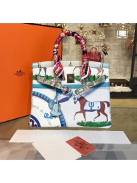 Customized Hand Painted Hermes Birkin 30cm Togo Calfskin Bag Handstitched Gold or Palladium Hardware, Horses Multicolor RS12781
