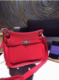 Designer Replica Hermes Jypsiere 28cm Gypsy Bag Rouge Casaque Q5 Togo Palladium RS00309