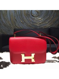 Fake Designer Hermes Constance 24cm Epsom Calfskin Original Leather Hand Stitched, Rouge Casaque Q5 RS05412