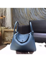 Fake Hermes Bi-Color Lindy 26cm/30cm Taurillon Clemence Calfskin Bag Hand Stitched, Colvert 1P, Blue Turquoise 7B RS06328