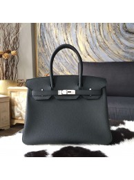 Fake Hermes Birkin 30cm Togo Calfskin Bag Handstitched Palladium/Gold Hardware, Plomb CK76 RS16665
