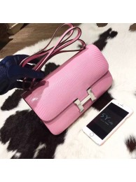 Fake Hermes Constance Elan 26cm Lizard Skin Palladium Hardware Handstitched, Pink 5P RS17964