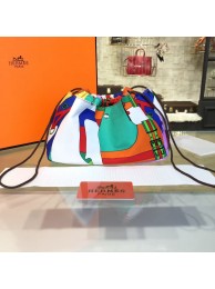 Fake Quality Hermes Silk Fourbi Carre en Cravates GM Bag Insert with Orange Leather Fall/Winter 2016 Collection, Green Abstract Multicolor RS13044