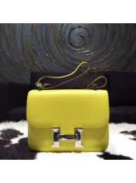 Fashion Hermes Constance 23cm Epsom Calfskin Original Leather Handstitched, Soufre C9 RS13007