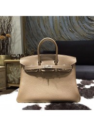 Hermes Birkin 25cm/30cm Togo Calfskin Bag Handstitched Palladium Hardware, Etoupe CK18 RS08282