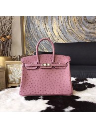 Hermes Birkin 25cm Autruche Ostrich Bag Palladium Hardware Handstitched, Lilas RS07526