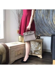 Hermes Birkin 25cm Epsom Calfskin Bag Handstitched Palladium Hardware, Etoupe CK18 RS06451