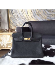 Hermes Birkin 25cm Togo Calfskin Bag Gold Hardware Handstitched, Black Noir RS10093