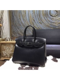 Hermes Birkin 30cm Box Calfskin Bag Hand Stitched So Black Hardware, So Black RS07387