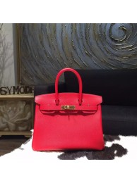Hermes Birkin 30cm Epsom Calfskin Bag Handstitched Gold Hardware, Rouge Casaque Q5 RS10895