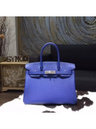 Hermes Birkin 30cm Togo Calfskin Bag Handstitched, Blue Electric 7T RS05927
