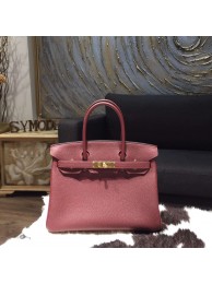 Hermes Birkin 30cm Togo Calfskin Bag Handstitched Gold Hardware, Rouge H CK55 RS03047