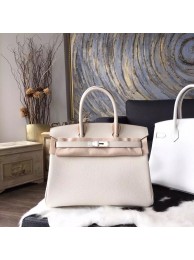 Hermes Birkin 30cm Togo Calfskin Bag Handstitched Palladium Hardware, Craie CC10 RS19787